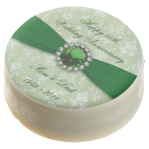 Bold Damask Emerald Anniversary Oreo Cookies