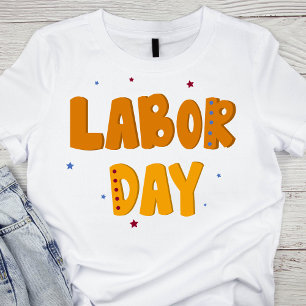 Bold Dark Orange Labor Day T-Shirt