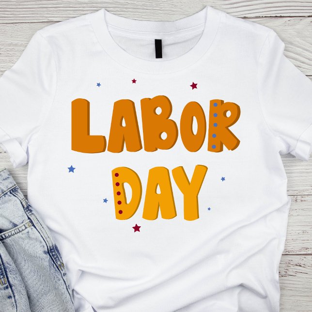 Bold Dark Orange Labor Day T-Shirt (Creator Uploaded)