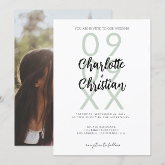 Bold Date Simple Minimalist Wedding Invitation