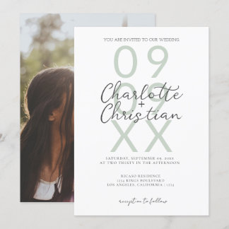 Bold Date Simple Minimalist Wedding Invitation