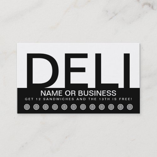 bold DELI customer loyalty card