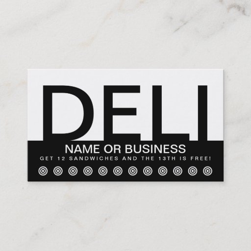 Customizable bold DELI customer loyalty card Business Card