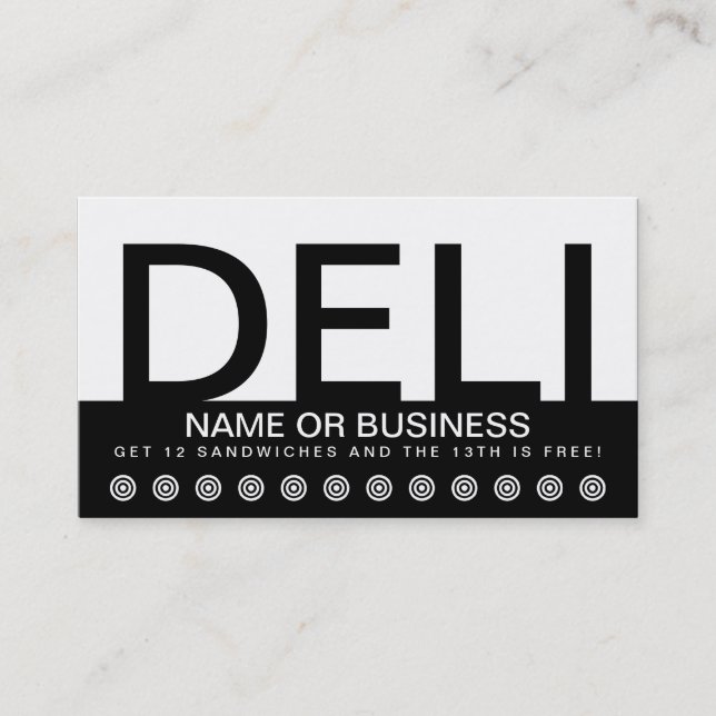 bold DELI customer loyalty card (Front)