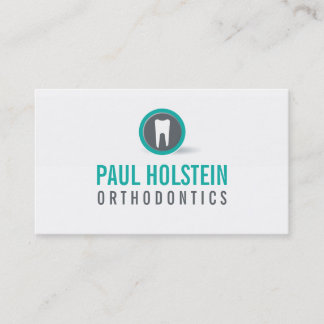 BOLD DENTIST BUSINESS CARD :: modern tooth logo 1