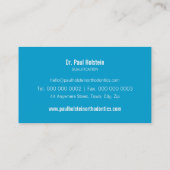 BOLD DENTIST pro dental modern tooth logo blue Business Card (Back)
