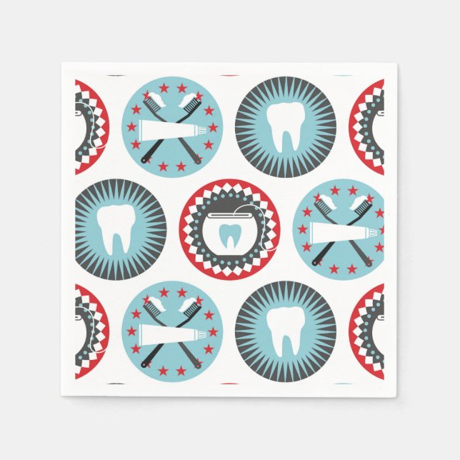 Bold Dentistry Pattern - Dentist Dental Hygienist Napkins (Front)