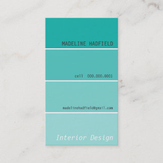 BOLD DESIGN paint swatch painter jade Business Card