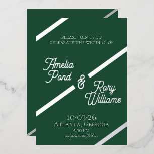 Bold Diagonal Foil Wedding Invite
