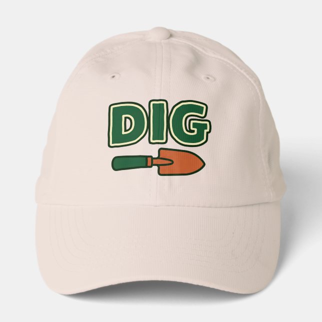 Bold "DIG" Gardening & Trowel Performance Cap (Front)