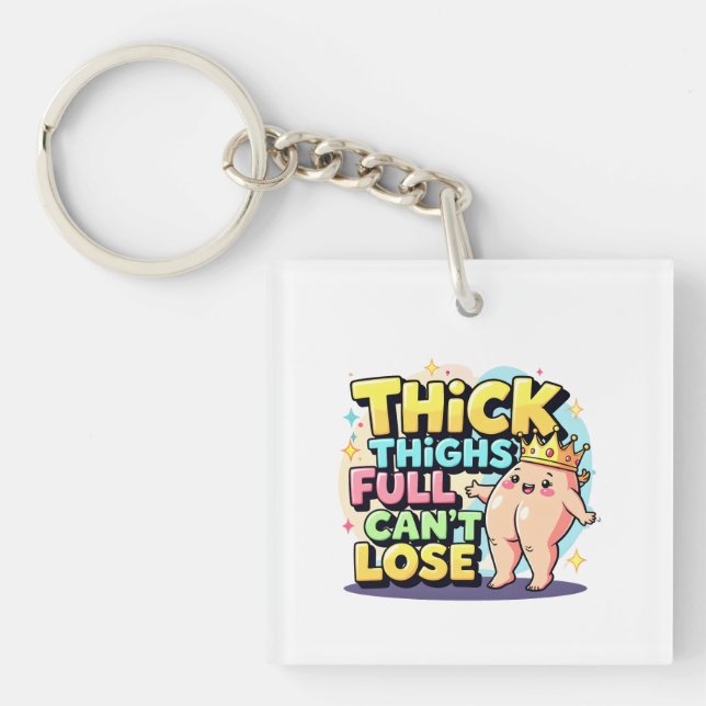 Bold Digital Illustration of Chubby Character with Keychain (Front)