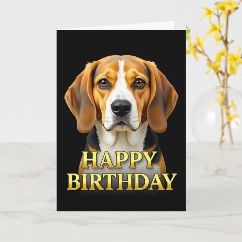 BOLD DISTINCT CLOSEUP BEAGLE BIRTHDAY CARD