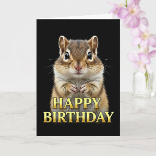 BOLD DISTINCT CLOSEUP CHIPMUNK BIRTHDAY CARD