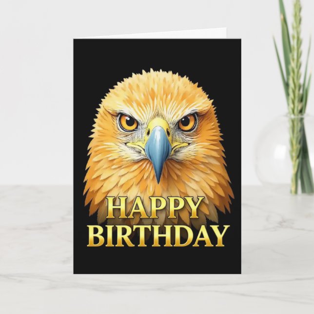 BOLD DISTINCT CLOSEUP EAGLE BIRTHDAY CARD (Front)