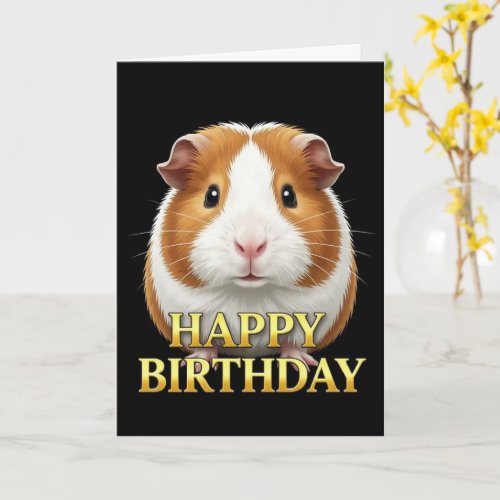 BOLD DISTINCT CLOSEUP GUINEAPIG BIRTHDAY CARD