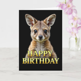 BOLD DISTINCT CLOSEUP KANGAROO JOEY BIRTHDAY CARD