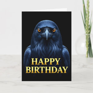 BOLD DISTINCT CLOSEUP RAVEN BIRTHDAY CARD