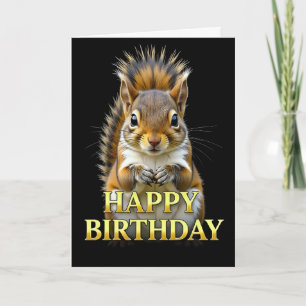 BOLD DISTINCT CLOSEUP SQUIRREL BIRTHDAY CARD