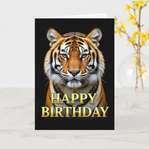 BOLD DISTINCT CLOSEUP TIGER BIRTHDAY CARD