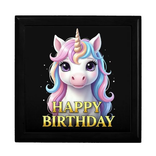 BOLD DISTINCT CLOSEUP UNICORN BIRTHDAY GIFT BOX