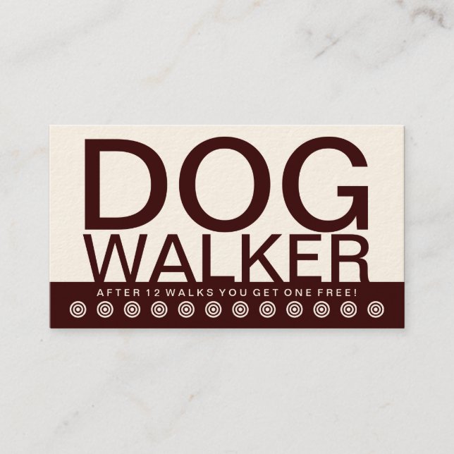 bold DOG WALKER customer loyalty card (Front)