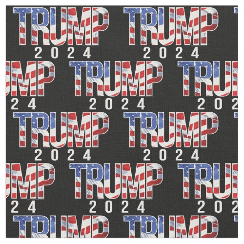 Bold Donald Trump 2024 Patriotic Pattern Fabric