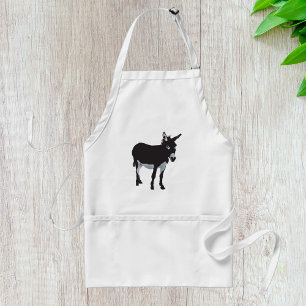 Bold Donkey Silhouette Farm Animal Adult Apron