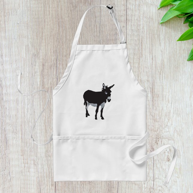 Bold Donkey Silhouette Farm Animal Adult Apron (Creator Uploaded)