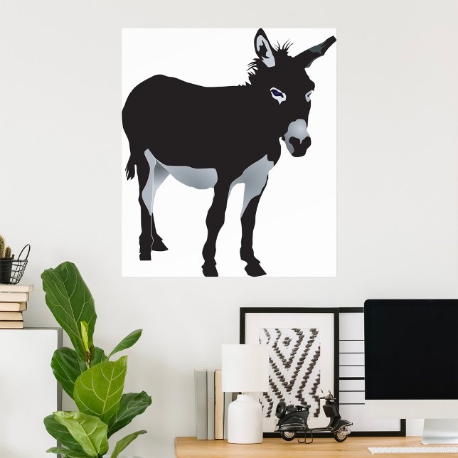 Bold Donkey Silhouette Farm Animal Poster (Creator Uploaded)