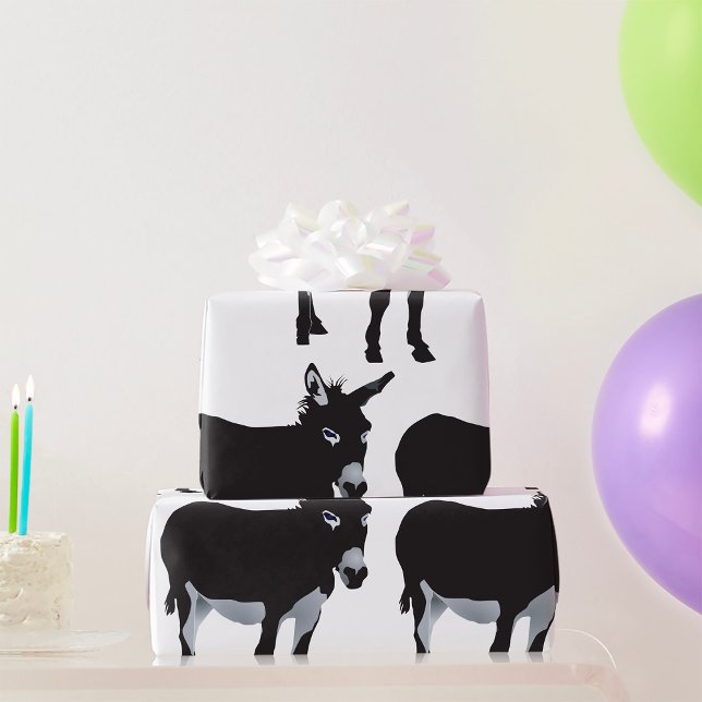 Bold Donkey Silhouette Farm Animal Wrapping Paper (Creator Uploaded)