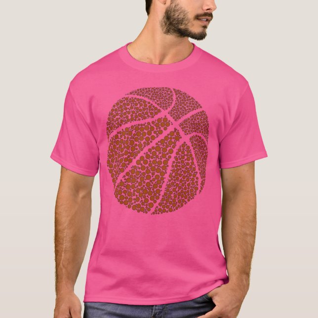 Bold Dotted Basketball Geometry Art T-Shirt (Front)