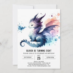 Bold Dragon Birthday Custom Invitation