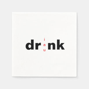 Bold Drink Drank Drunk Vowel Swap Cocktail Napkins