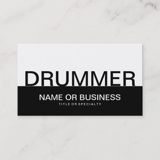 Customizable bold DRUMMER Business Card