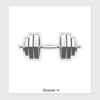 Bold Dumbbell Power – Minimalist Fitness Design Sticker