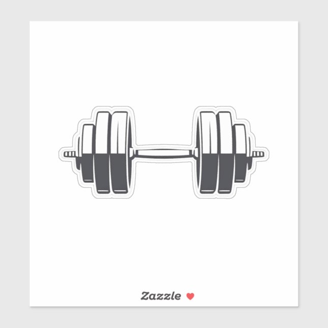 Bold Dumbbell Power – Minimalist Fitness Design Sticker (Sheet)