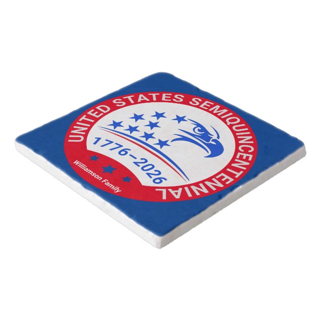 Bold Eagle Emblem • 1776–2026 Family Keepsake Trivet (Corner)