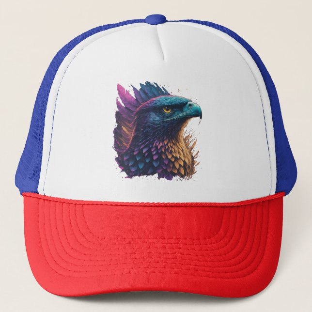 Bold Eagle Embroidered P-Cap – Soar in Style Trucker Hat (Front)