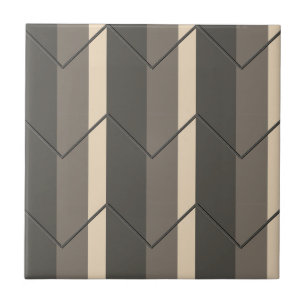 Bold Earth tone Striped Decorative Wall Tile
