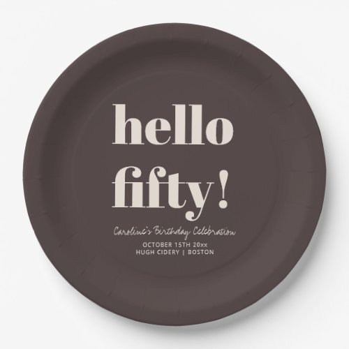 Bold Earthy Brown Modern 50th Birthday Custom
