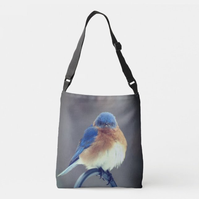 Bold Eastern Bluebird Crossbody Bag (Back)