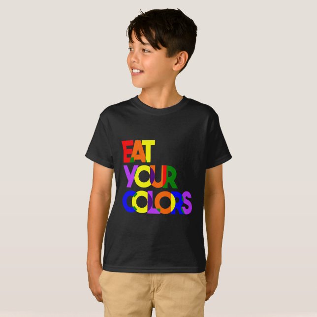 Bold "Eat Your Colors" -Kids T-Shirt (Front Full)