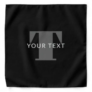 Bold Editable Text   Black White & Grey Bandana