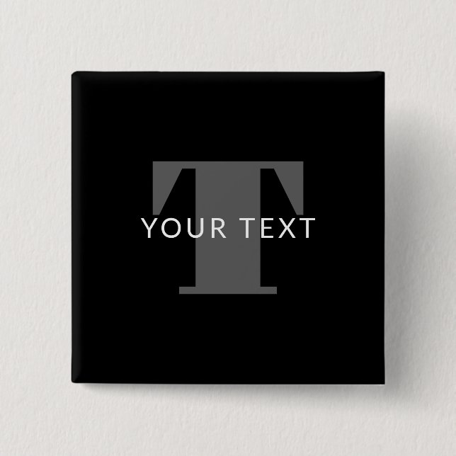 Bold Editable Text | Black White & Grey Button (Front)