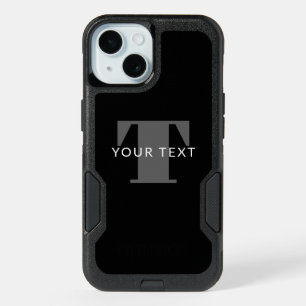 Bold Editable Text   Black White & Grey iPhone 15 Case