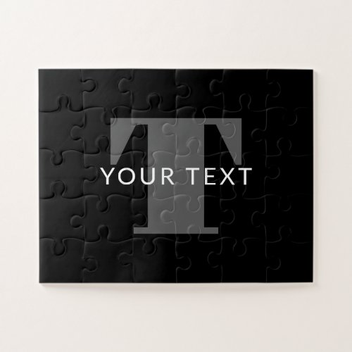 Bold Editable Text  Black White  Grey Jigsaw Puzzle