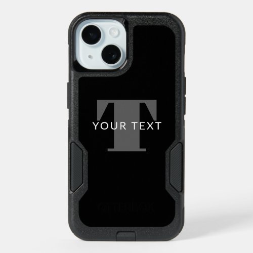 Bold Editable Text  Black White  Grey iPhone 15 Case