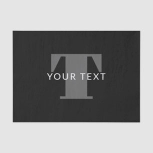 Bold Editable Text Black White & Grey Tissue Paper