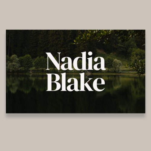 Bold Editorial Style Photo QR Code White Business Card