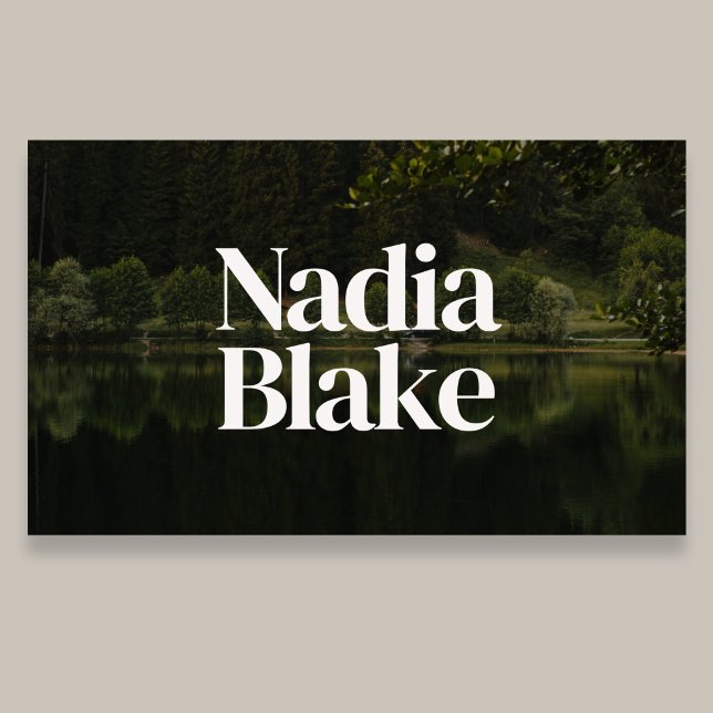 Bold Editorial Style Photo QR Code White Business Card (Creator Uploaded)